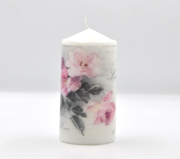 Picture of Candle-Pink Flowers 