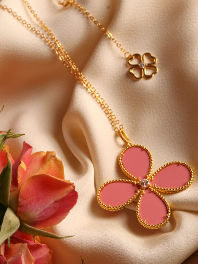 Picture of Bloom – Pink turquoise Long necklace