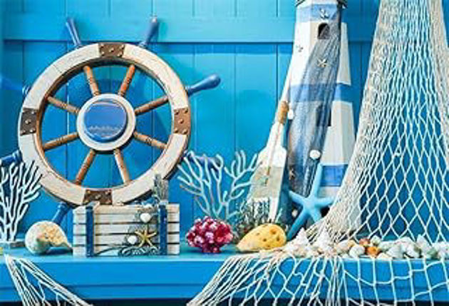 Picture of Blue wooden background 7×5 feet 