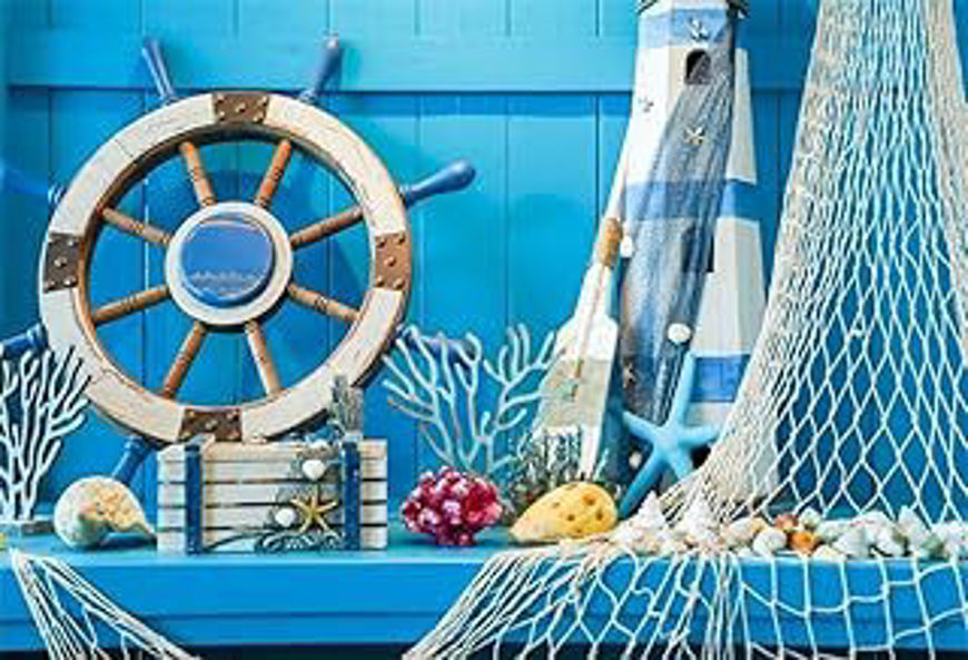 Picture of Blue wooden background 7×5 feet 