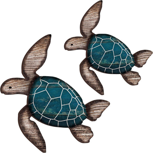 Picture of  Wooden wall décor in the shape of a sea turtle