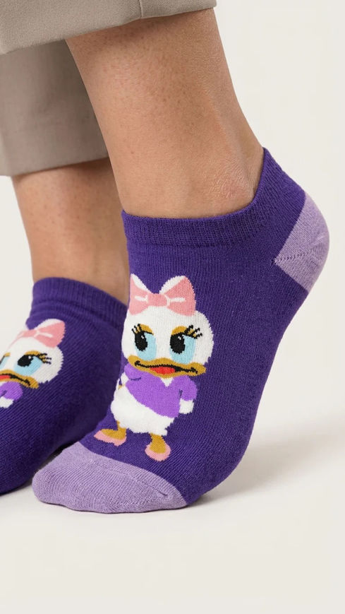 Picture of Playful Daisy Duck ankle socks that blend comfort with bold sty