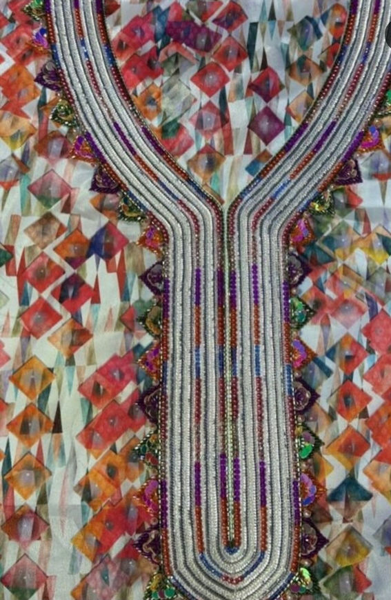 Picture of Chiffon silk work and embroidery