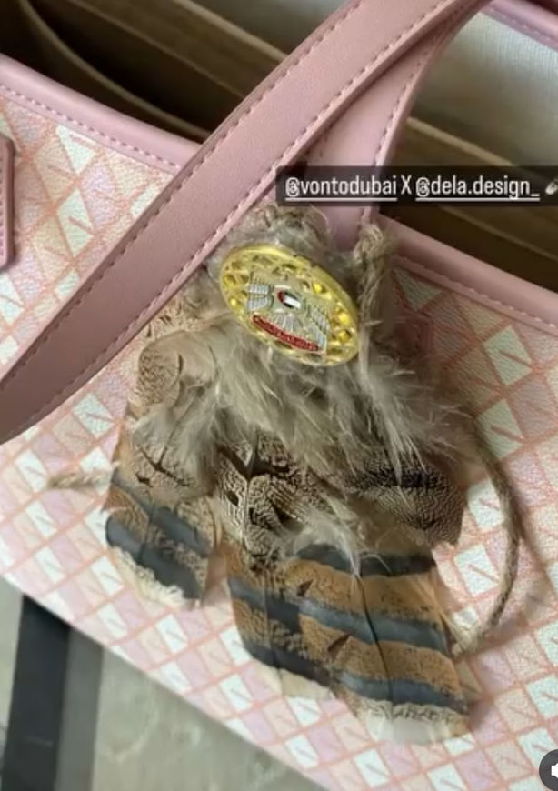 Picture of Houbara feathers bag hanger