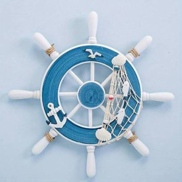 Picture of Handmade blue boat steering