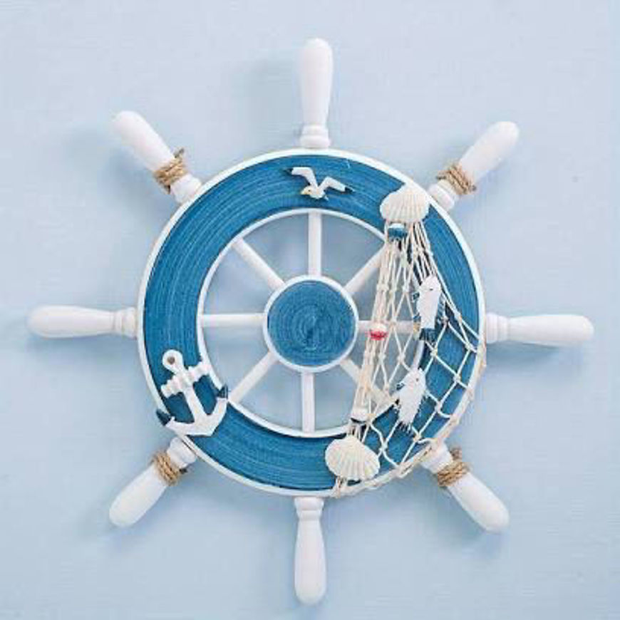 Picture of Handmade blue boat steering