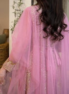 Picture of Dress for occasions. Two pieces of pink beaded with matte gold and a pair of hand-made