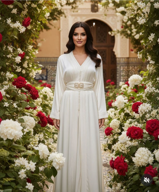 Picture of White silk caftan from organza