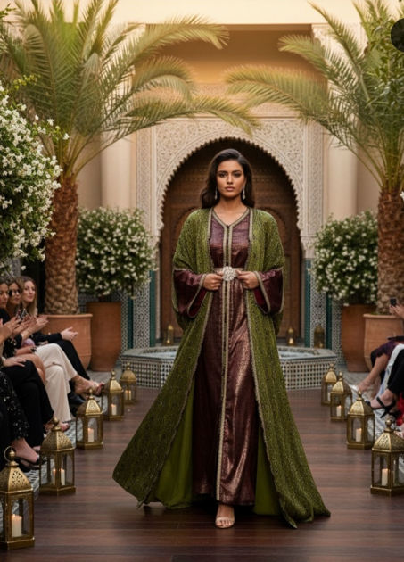 Picture of A modern piece of green chiffonA modern piece of green chiffon