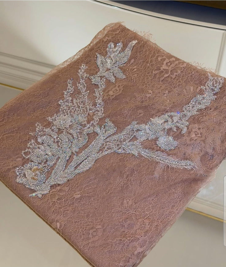 Picture of Silver embroidered lace galabia