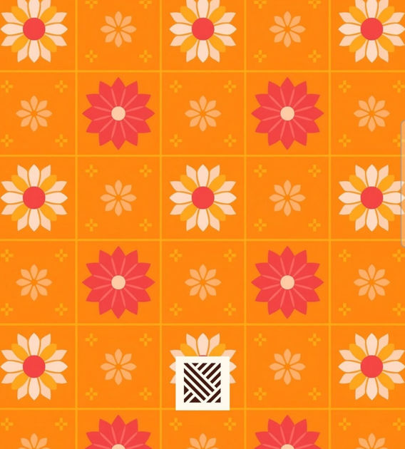 Picture of Soft cotton pieces orange and yellow
