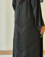 Picture of Chiffon Abaya for occasions and sleeve French lace with Sheila