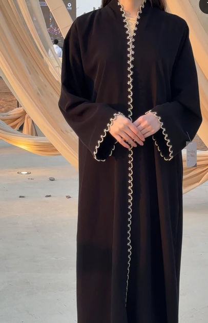 Picture of Occasion Abaya Korean Crepe Hand Filled with Sheila387