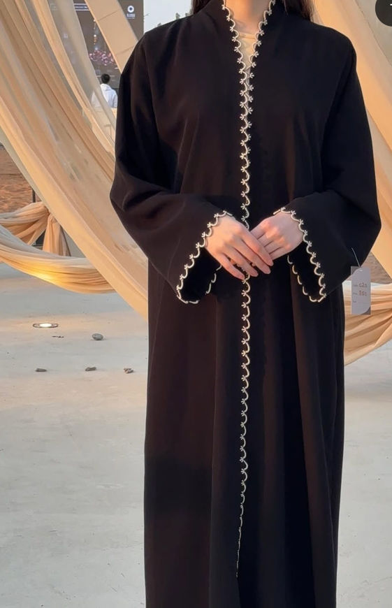 Picture of Occasion Abaya Korean Crepe Hand Filled with Sheila387
