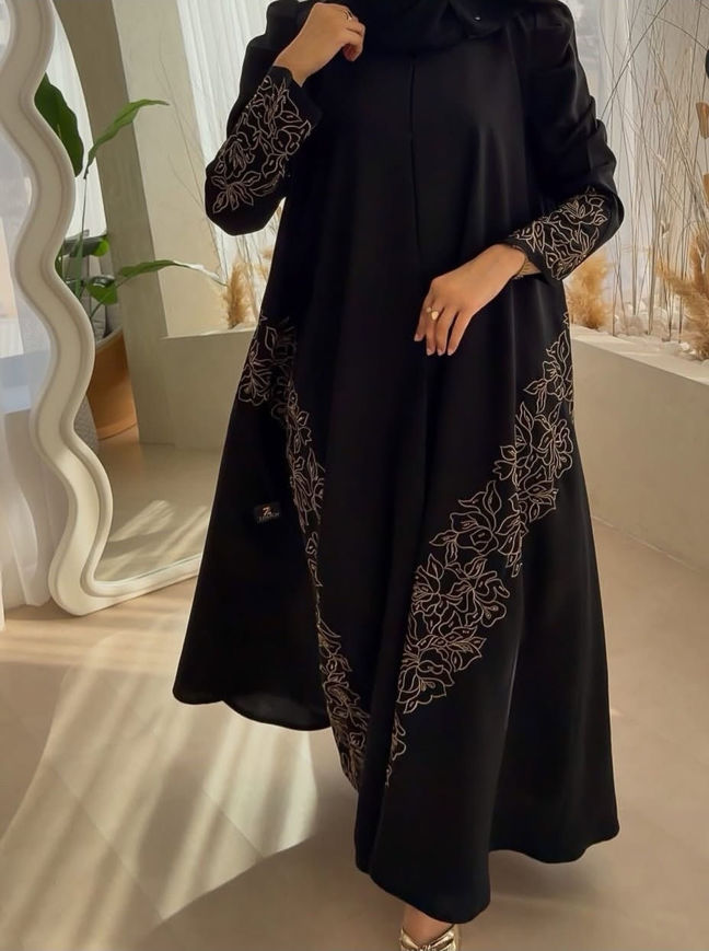 Picture of Occasional Abaya Korean Crepe Hand Filled with Sheila 158