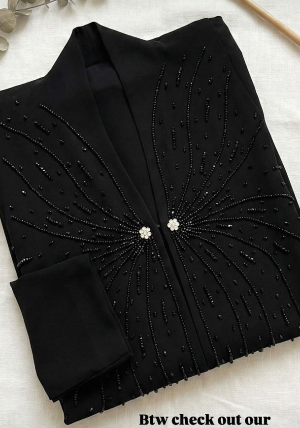 Picture of Abaya for occasions Crepe with hand work with Sheila