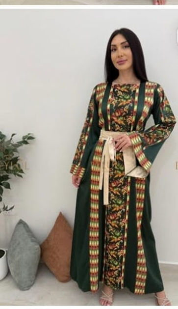 Picture of Green embroidered dress with strap