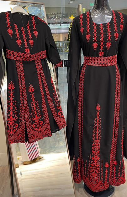 Picture of Black embroidered dress for adults and children
