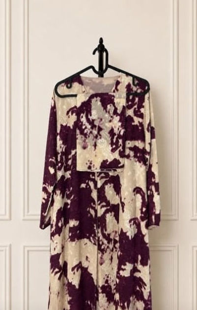Picture of Abaya for occasions Korean crepe with hand work with Sheila