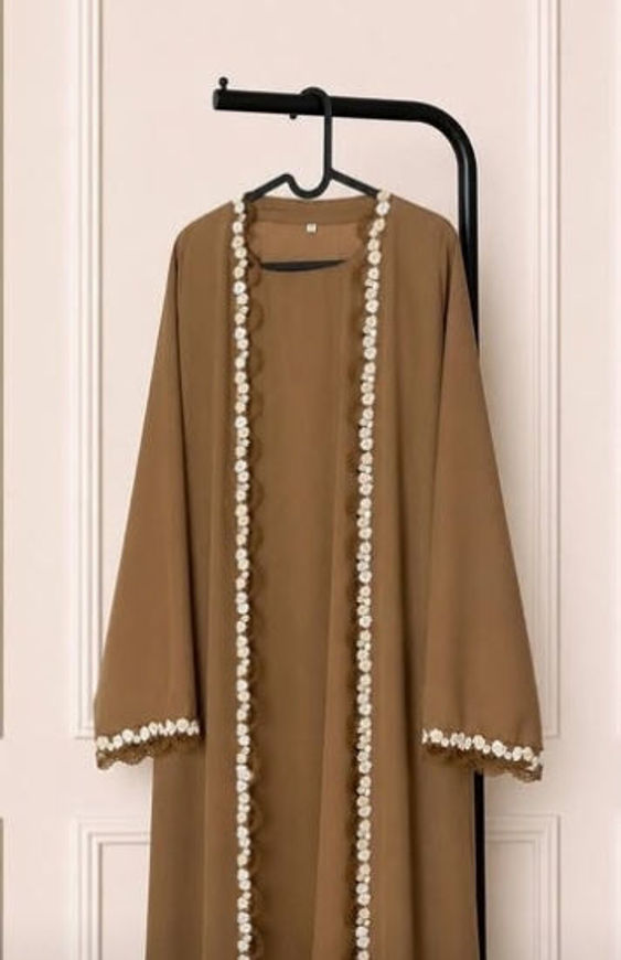 Picture of Abaya with dress and brown scarf