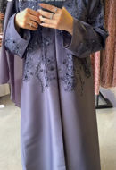 Picture of Soft Satin Abaya with Work on the Hand