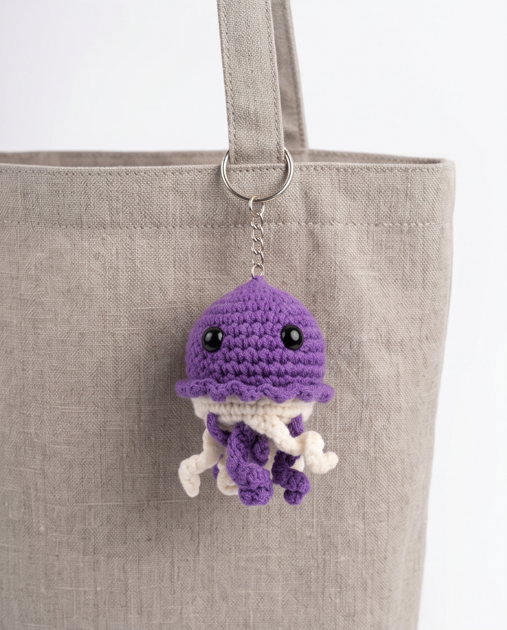 Picture of Purple Jellyfish Crochet Medal – A Touch of Handicrafts