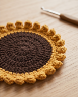Picture of Sunflower Crochet Coaster – A Natural Touch of Warmth