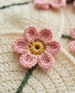 Picture of Rose Flower Crochet Coaster – A Elegant Feminine Touch