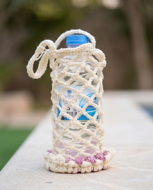 Picture of Elegant floral crochet water bottle holder