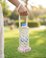 Picture of Elegant floral crochet water bottle holder